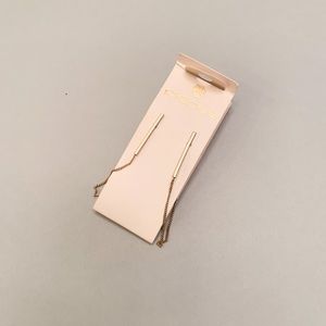 Pieces Womens Gold Bar and Chain Loop One Size Earrings